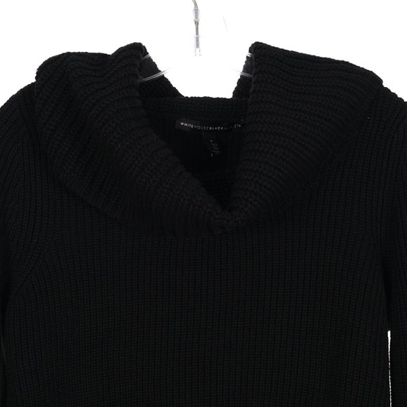White House Black Market Black Cowl Neck Knit Sweater Small - Picture 2 of 9